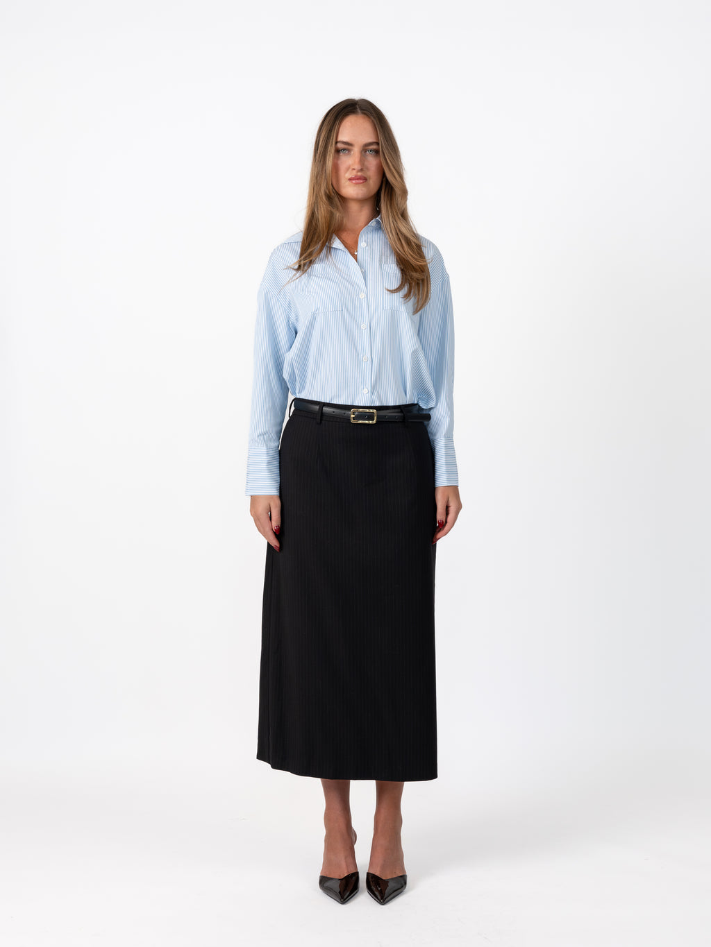 Rees’ Pinstriped Skirt