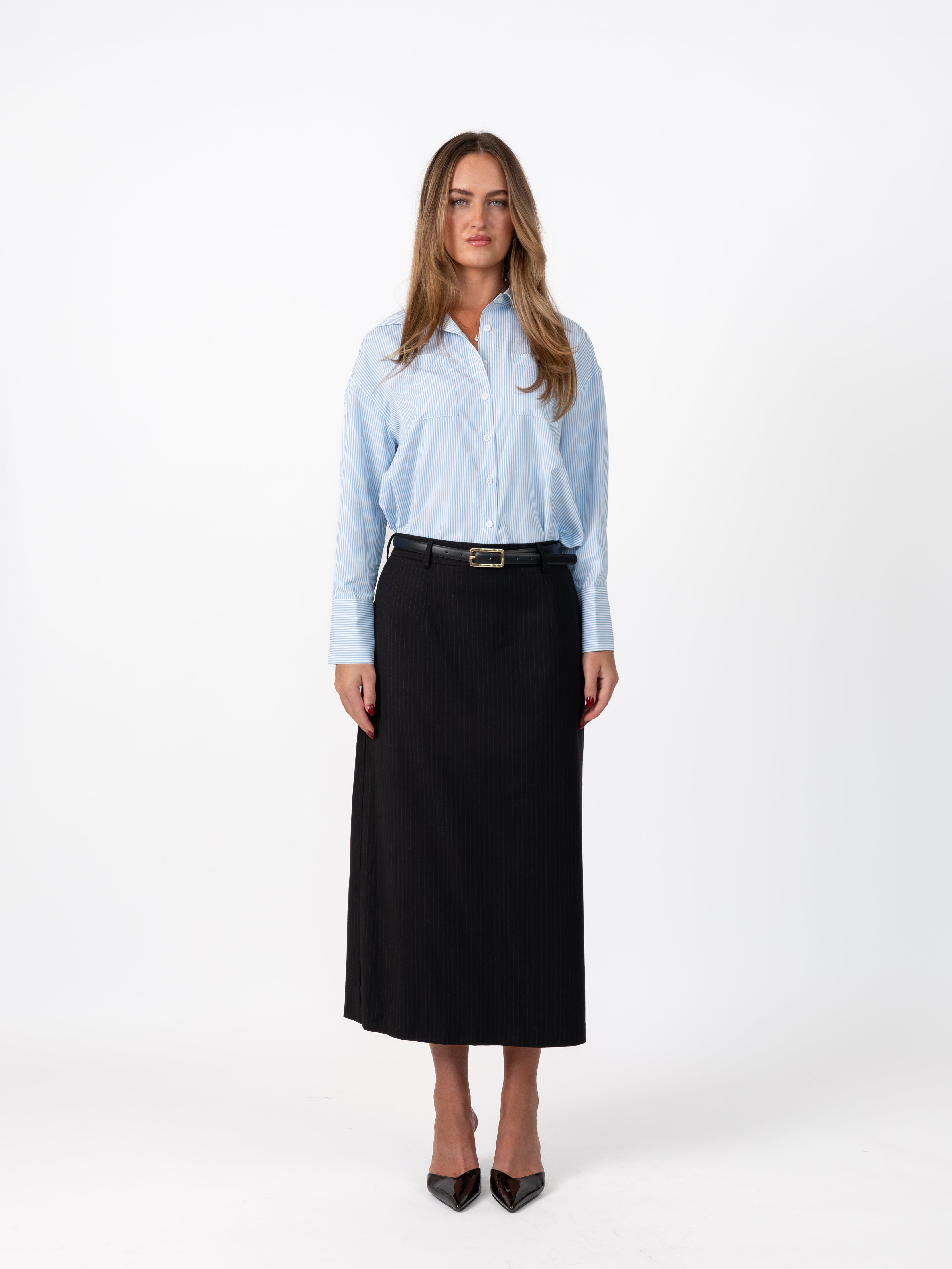 Rees’ Pinstriped Skirt